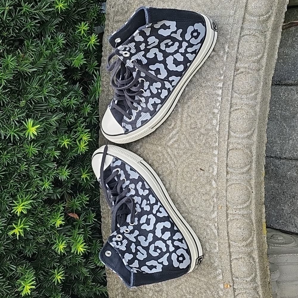 Converse Chuck 70 Hi trainers Black Reflective Leopard Print Sz 10.5W/8.5M NWOT - Picture 7 of 16